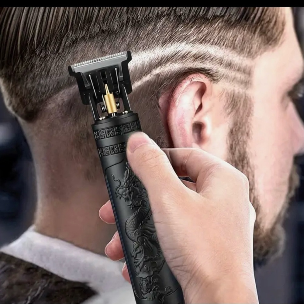 Dragon Engraved Cordless Hair Trimmer USB Rechargeable Barber T-Liner Clipper - Picture 8 of 8